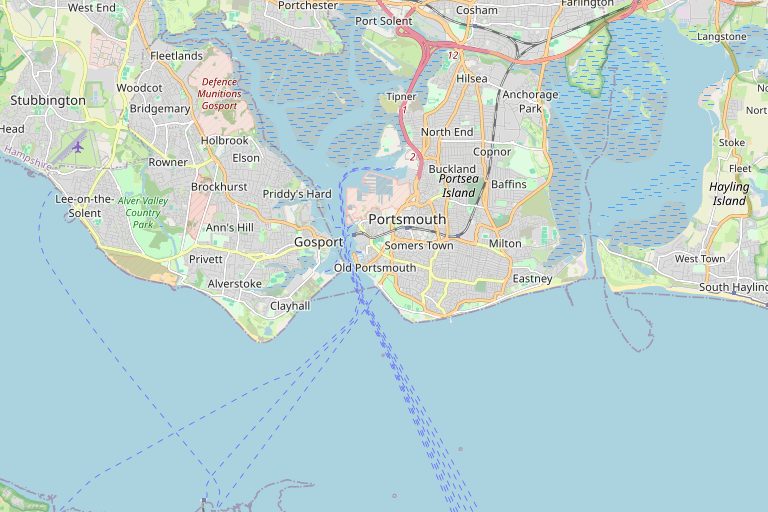 Map of Gosport and the surrounding area